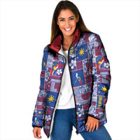 Filipino Maligayang Pasko Padded Jacket Pacific Patchwork Xmas Vibes - Polynesian Pride