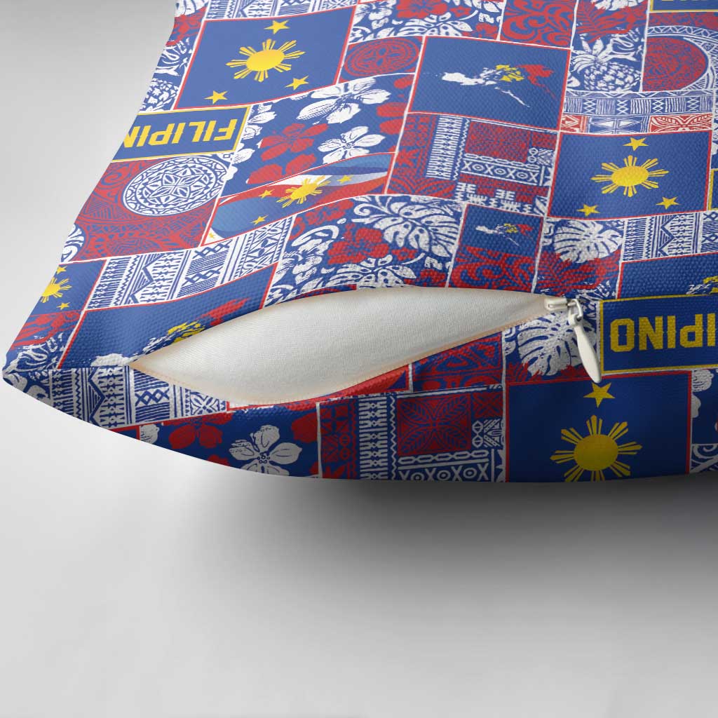 Filipino Maligayang Pasko Pillow Cover Pacific Patchwork Xmas Vibes - Polynesian Pride