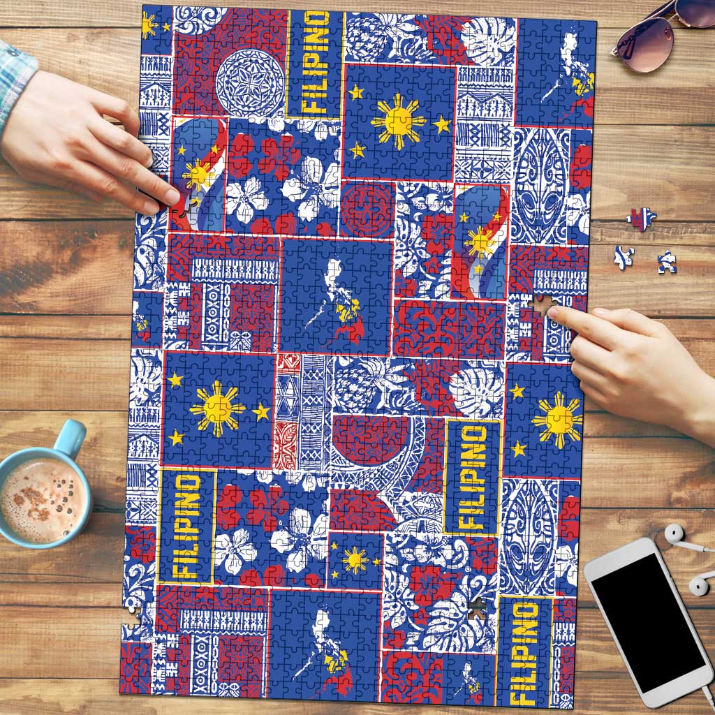 Filipino Maligayang Pasko Puzzle Pacific Patchwork Xmas Vibes - Polynesian Pride