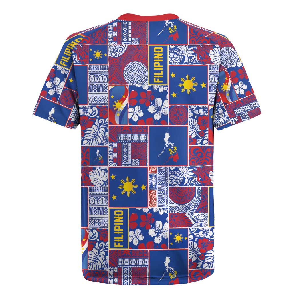 Filipino Maligayang Pasko Rugby Jersey Pacific Patchwork Xmas Vibes - Polynesian Pride