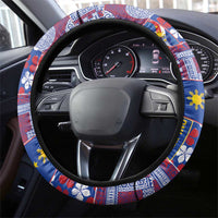 Filipino Maligayang Pasko Steering Wheel Cover Pacific Patchwork Xmas Vibes - Polynesian Pride