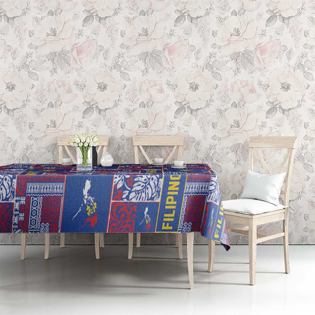 Filipino Maligayang Pasko Tablecloth Pacific Patchwork Xmas Vibes - Polynesian Pride