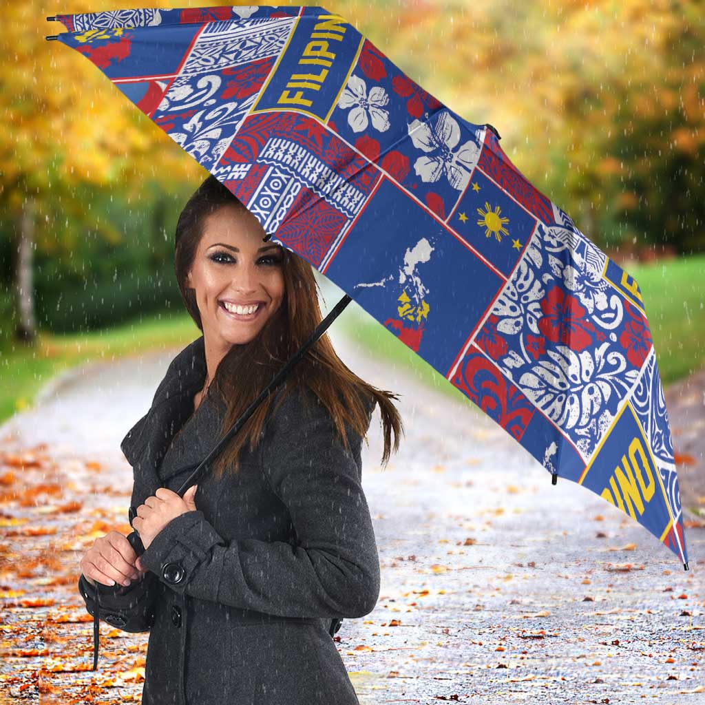 Filipino Maligayang Pasko Umbrella Pacific Patchwork Xmas Vibes - Polynesian Pride