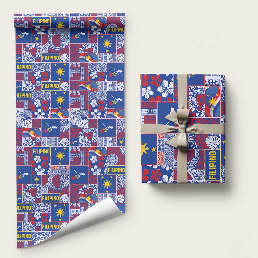 Filipino Maligayang Pasko Wrapping Paper Pacific Patchwork Xmas Vibes - Polynesian Pride
