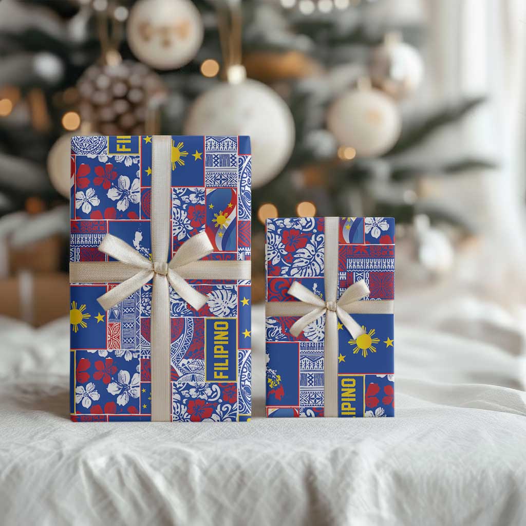 Filipino Maligayang Pasko Wrapping Paper Pacific Patchwork Xmas Vibes - Polynesian Pride