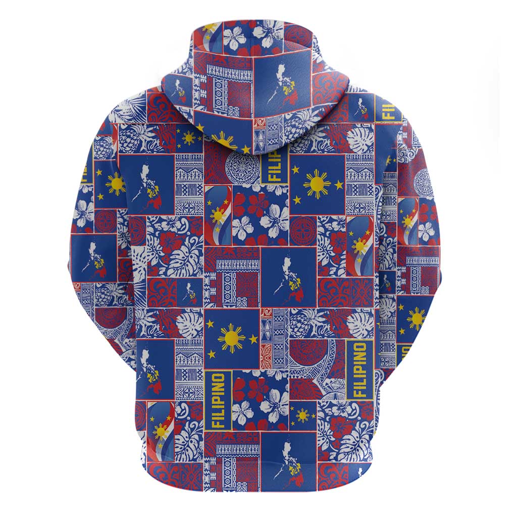 Filipino Maligayang Pasko Zip Hoodie Pacific Patchwork Xmas Vibes - Polynesian Pride