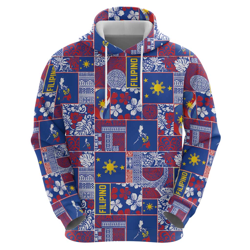 Filipino Maligayang Pasko Zip Hoodie Pacific Patchwork Xmas Vibes - Polynesian Pride