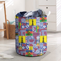 New Caledonia Joyeux Noel Laundry Basket Pacific Patchwork Xmas Vibes - Polynesian Pride