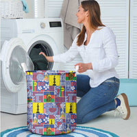 New Caledonia Joyeux Noel Laundry Basket Pacific Patchwork Xmas Vibes - Polynesian Pride