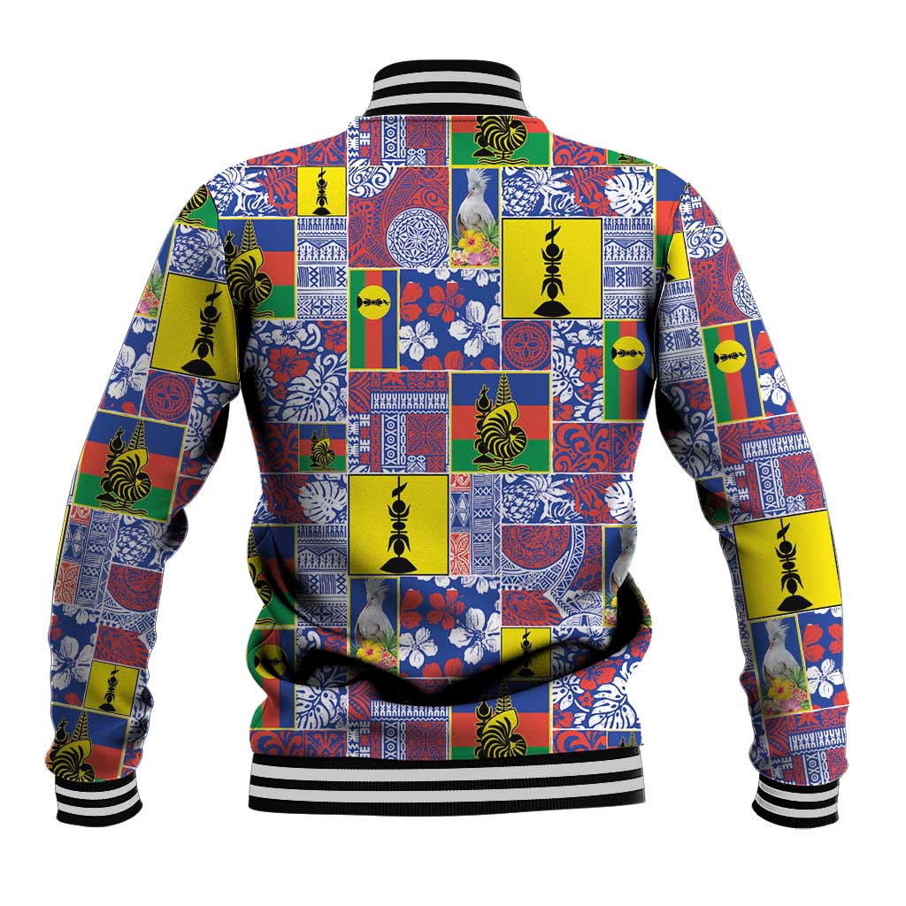 New Caledonia Joyeux Noel Baseball Jacket Pacific Patchwork Xmas Vibes - Polynesian Pride