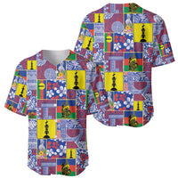 New Caledonia Joyeux Noel Baseball Jersey Pacific Patchwork Xmas Vibes - Polynesian Pride