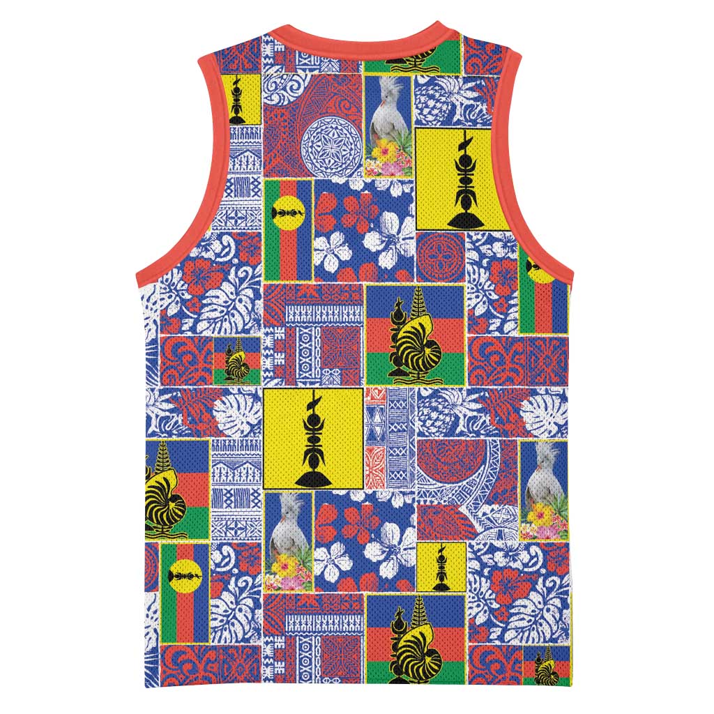 New Caledonia Joyeux Noel Basketball Jersey Pacific Patchwork Xmas Vibes - Polynesian Pride