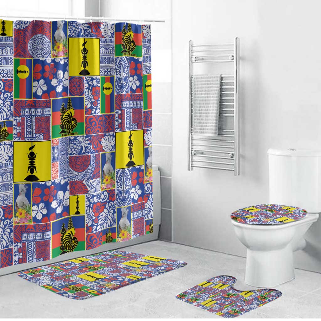 New Caledonia Joyeux Noel Bathroom Set Pacific Patchwork Xmas Vibes - Polynesian Pride