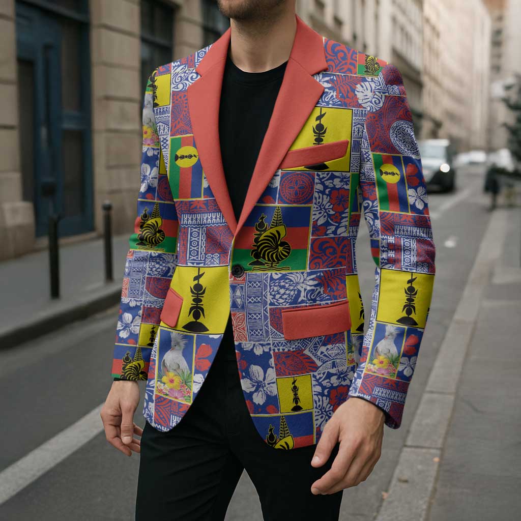 New Caledonia Joyeux Noel Blazer Pacific Patchwork Xmas Vibes - Polynesian Pride
