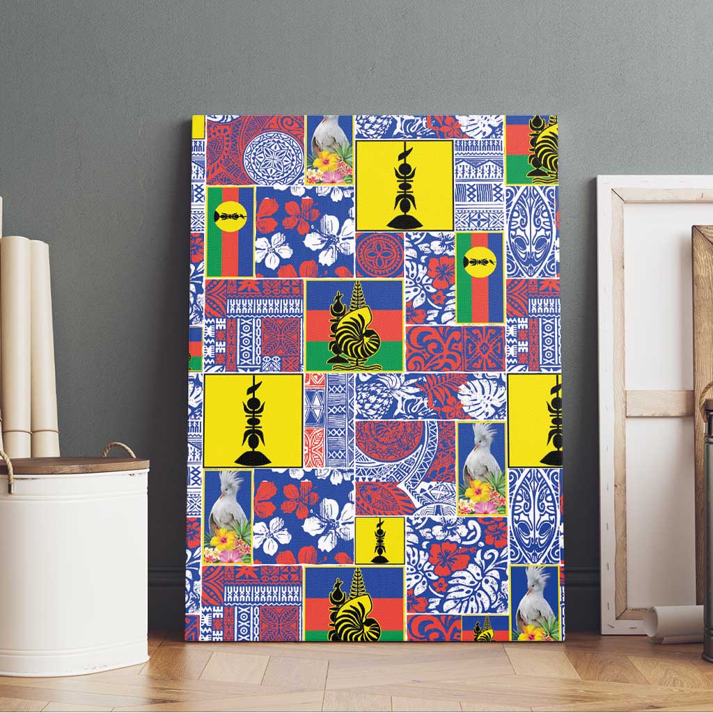 New Caledonia Joyeux Noel Canvas Wall Art Pacific Patchwork Xmas Vibes - Polynesian Pride