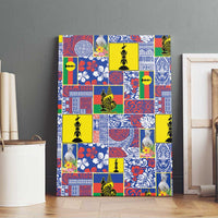 New Caledonia Joyeux Noel Canvas Wall Art Pacific Patchwork Xmas Vibes - Polynesian Pride