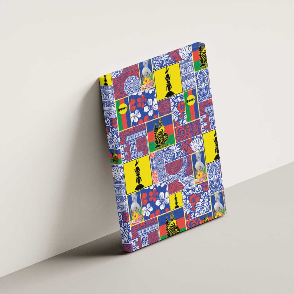 New Caledonia Joyeux Noel Canvas Wall Art Pacific Patchwork Xmas Vibes - Polynesian Pride
