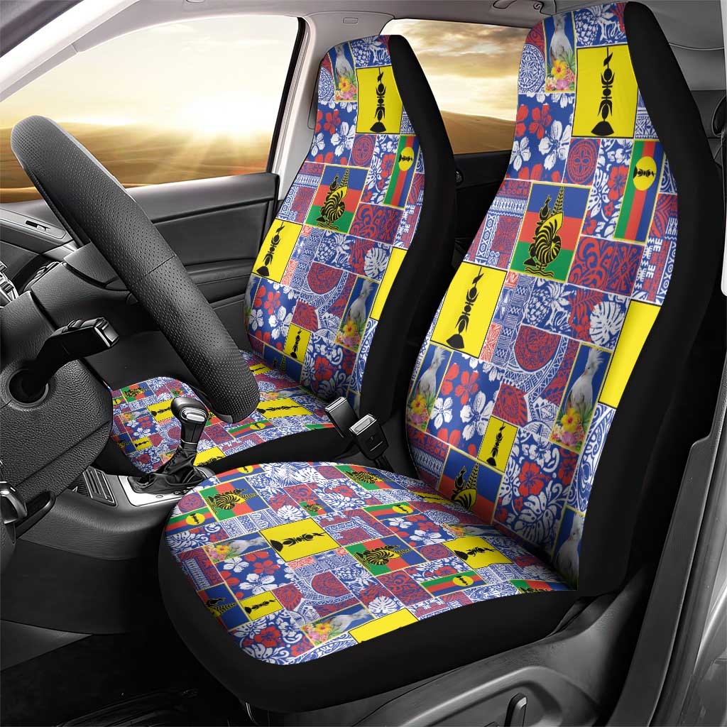New Caledonia Joyeux Noel Car Seat Cover Pacific Patchwork Xmas Vibes - Polynesian Pride