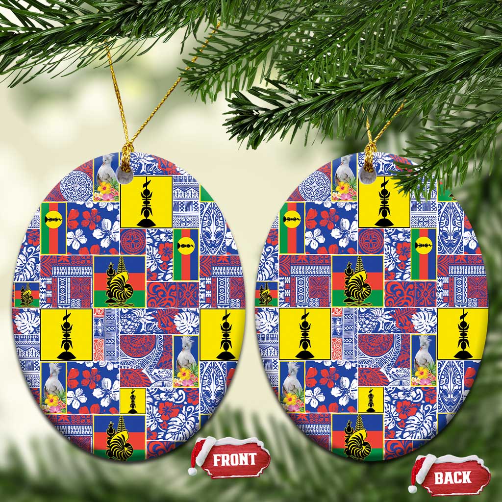 New Caledonia Joyeux Noel Ceramic Ornament Pacific Patchwork Xmas Vibes - Polynesian Pride