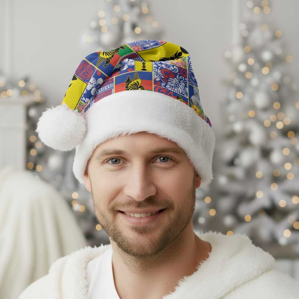 New Caledonia Joyeux Noel Christmas Santa Hat Pacific Patchwork Xmas Vibes - Polynesian Pride