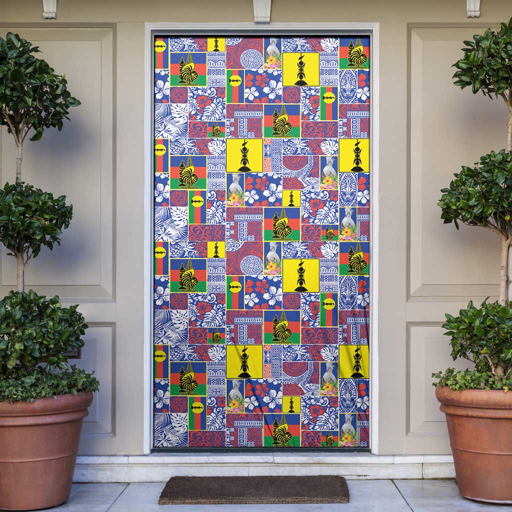 New Caledonia Joyeux Noel Door Cover Pacific Patchwork Xmas Vibes - Polynesian Pride