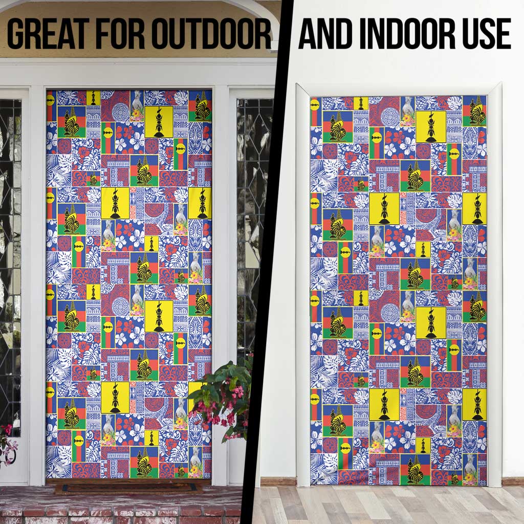 New Caledonia Joyeux Noel Door Cover Pacific Patchwork Xmas Vibes - Polynesian Pride