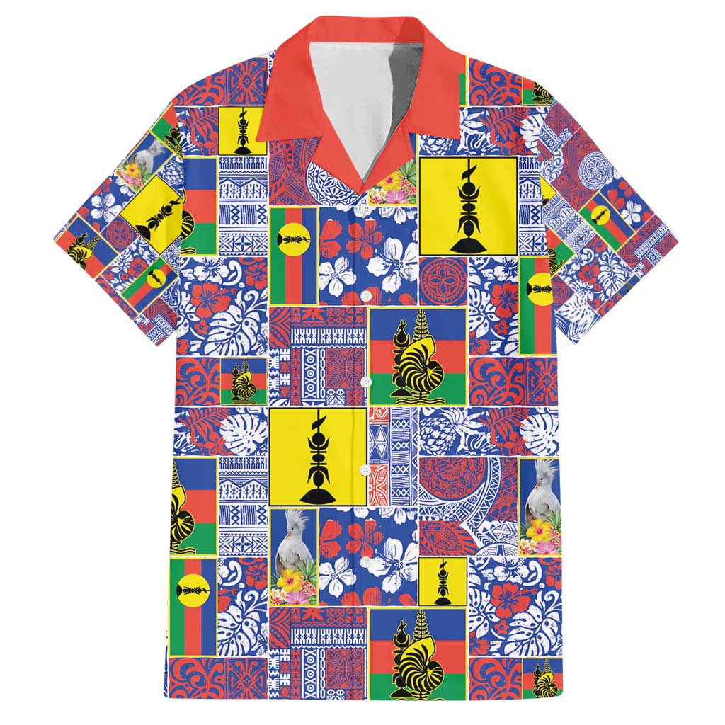 New Caledonia Joyeux Noel Family Matching Off Shoulder Short Dress and Hawaiian Shirt Pacific Patchwork Xmas Vibes - Polynesian Pride