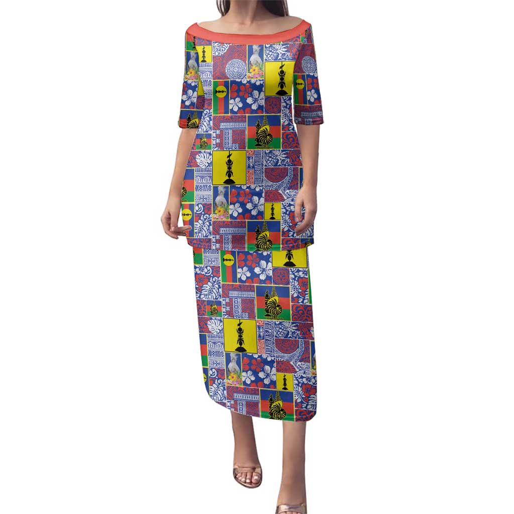 New Caledonia Joyeux Noel Family Matching Puletasi and Hawaiian Shirt Pacific Patchwork Xmas Vibes - Polynesian Pride