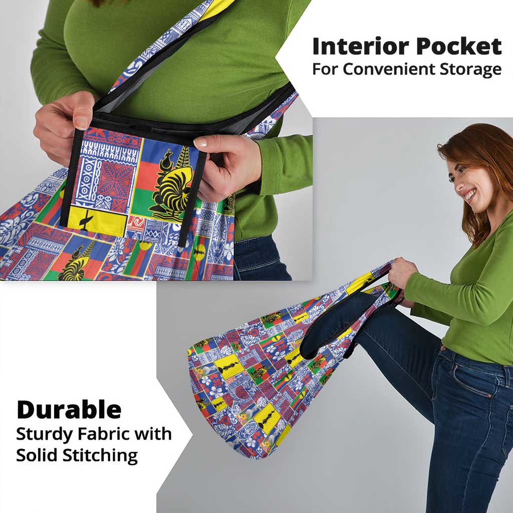 New Caledonia Joyeux Noel Grocery Bag Pacific Patchwork Xmas Vibes - Polynesian Pride