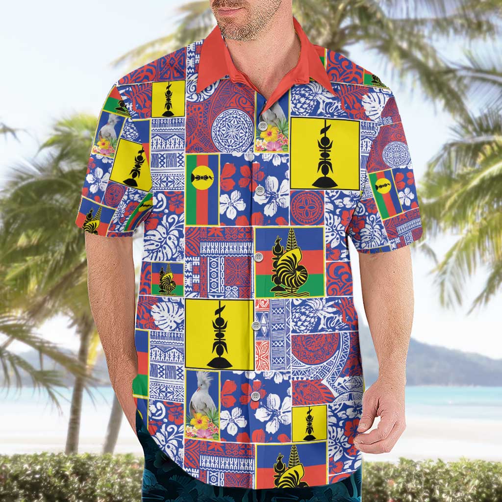 New Caledonia Joyeux Noel Hawaiian Shirt Pacific Patchwork Xmas Vibes - Polynesian Pride