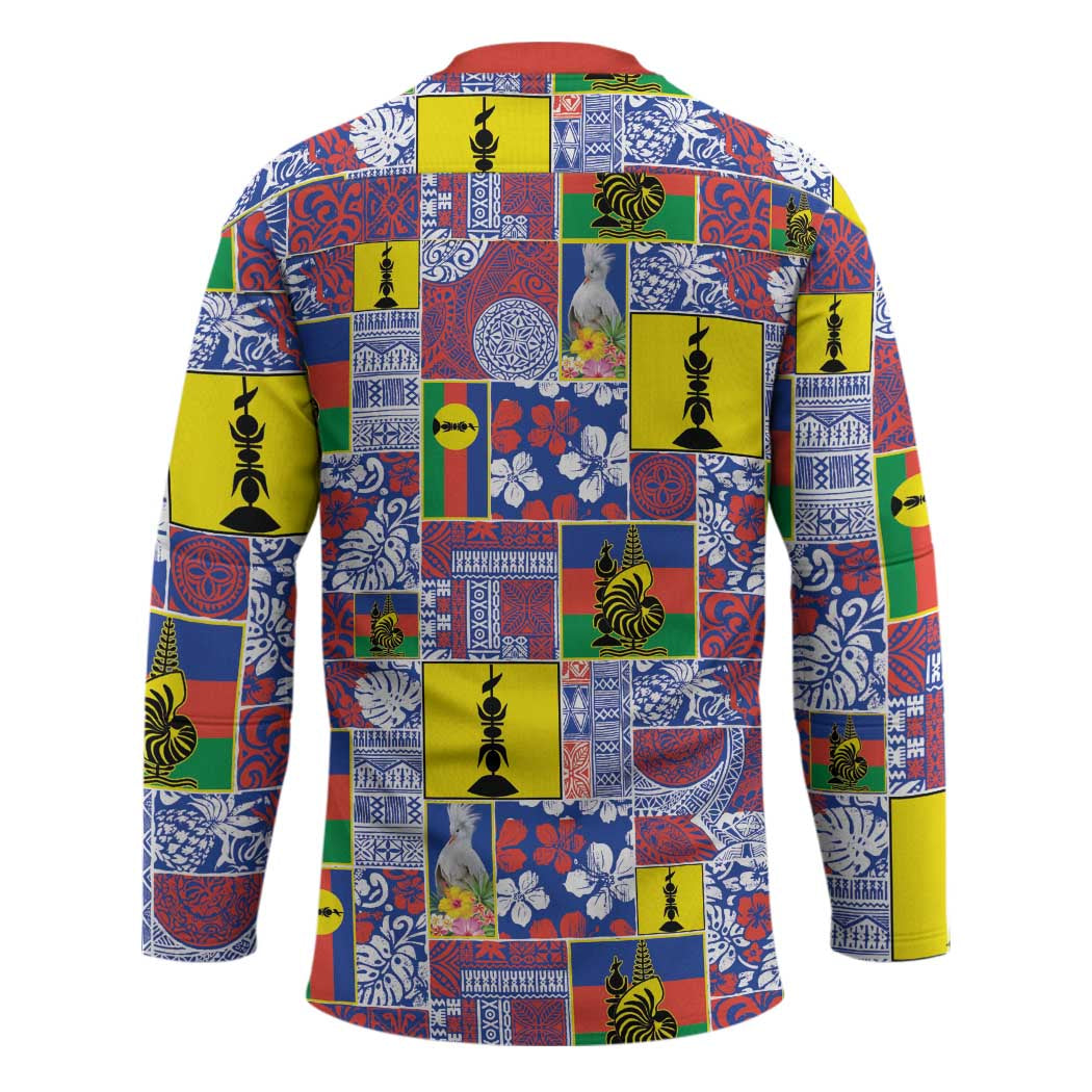 New Caledonia Joyeux Noel Hockey Jersey Pacific Patchwork Xmas Vibes - Polynesian Pride