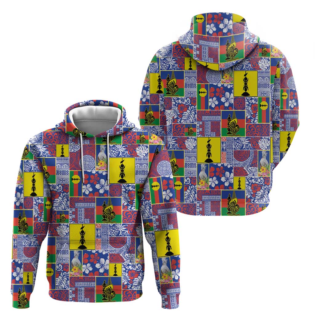 New Caledonia Joyeux Noel Hoodie Pacific Patchwork Xmas Vibes - Polynesian Pride