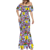 New Caledonia Joyeux Noel Mermaid Dress Pacific Patchwork Xmas Vibes - Polynesian Pride