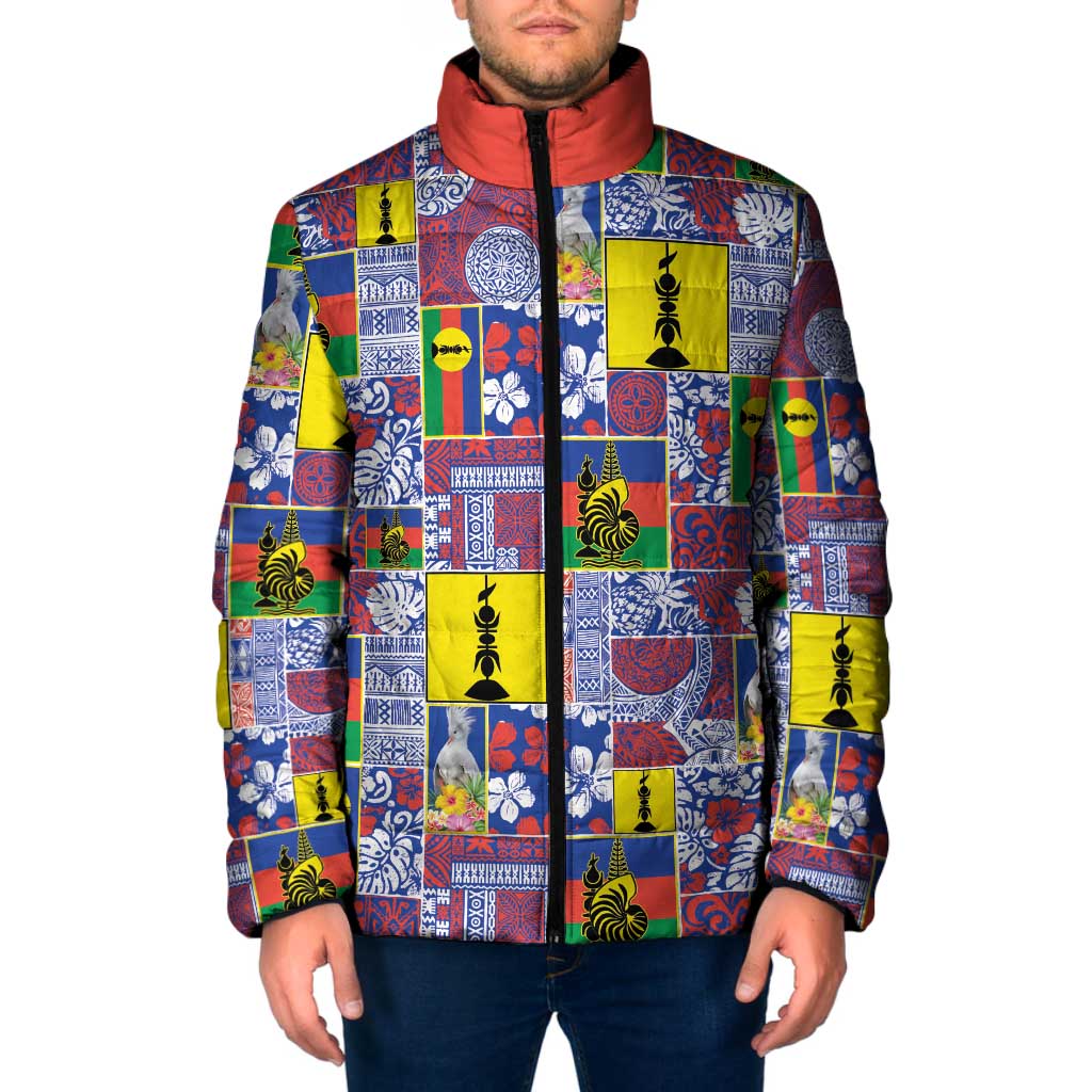 New Caledonia Joyeux Noel Padded Jacket Pacific Patchwork Xmas Vibes - Polynesian Pride