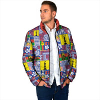 New Caledonia Joyeux Noel Padded Jacket Pacific Patchwork Xmas Vibes - Polynesian Pride