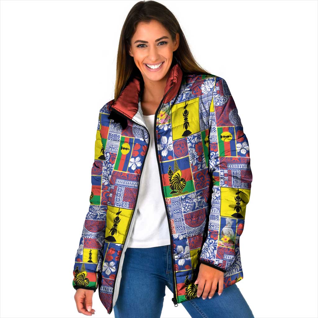 New Caledonia Joyeux Noel Padded Jacket Pacific Patchwork Xmas Vibes - Polynesian Pride