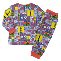 New Caledonia Joyeux Noel Christmas Pajama Set Pacific Patchwork Xmas Vibes - Polynesian Pride