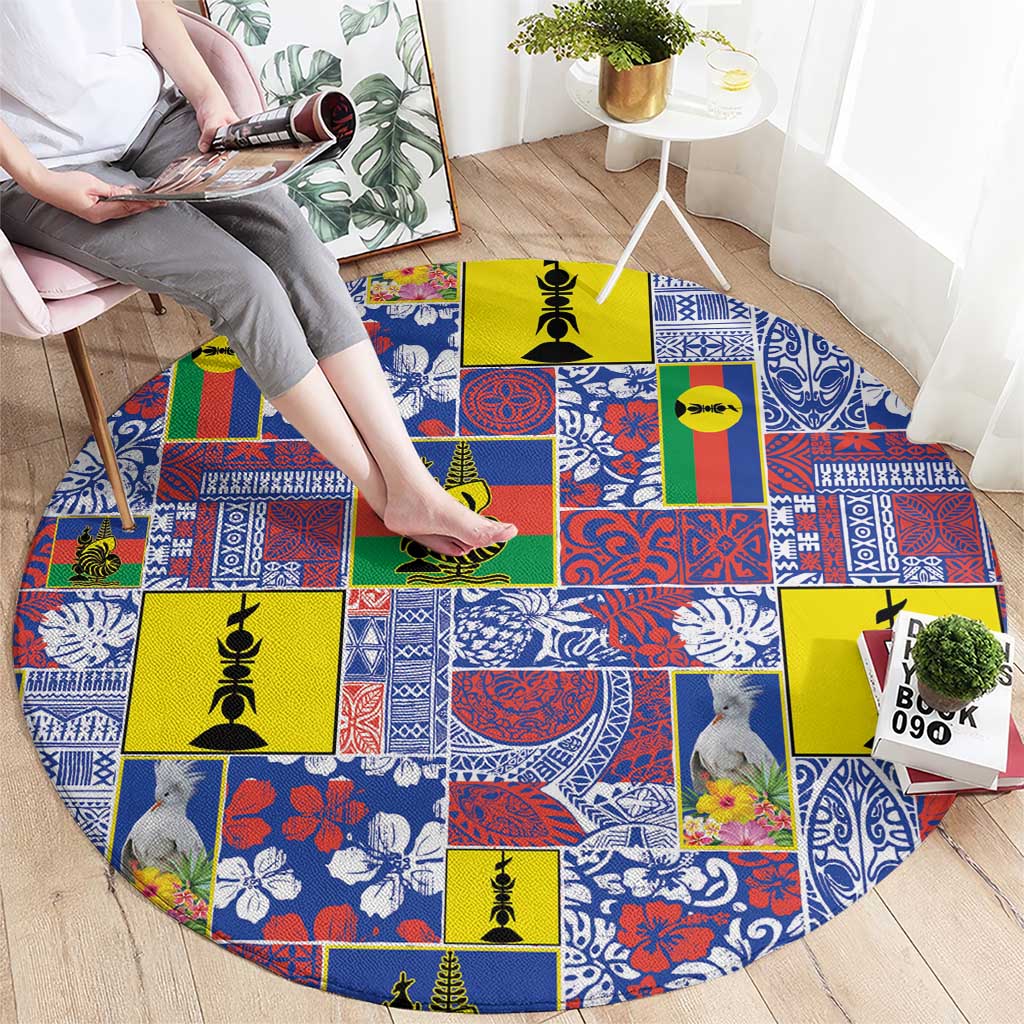 New Caledonia Joyeux Noel Round Carpet Pacific Patchwork Xmas Vibes - Polynesian Pride