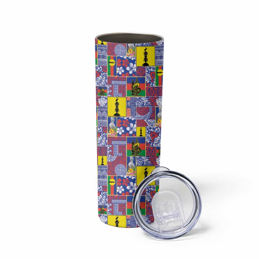 New Caledonia Joyeux Noel Skinny Tumbler Pacific Patchwork Xmas Vibes - Polynesian Pride