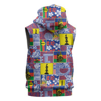 New Caledonia Joyeux Noel Sleeveless Hoodie Pacific Patchwork Xmas Vibes - Polynesian Pride