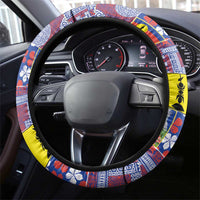 New Caledonia Joyeux Noel Steering Wheel Cover Pacific Patchwork Xmas Vibes - Polynesian Pride