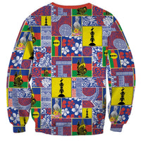 New Caledonia Joyeux Noel Sweatshirt Pacific Patchwork Xmas Vibes - Polynesian Pride