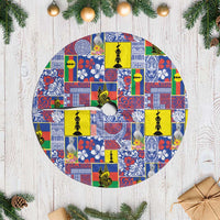 New Caledonia Joyeux Noel Tree Skirt Pacific Patchwork Xmas Vibes - Polynesian Pride