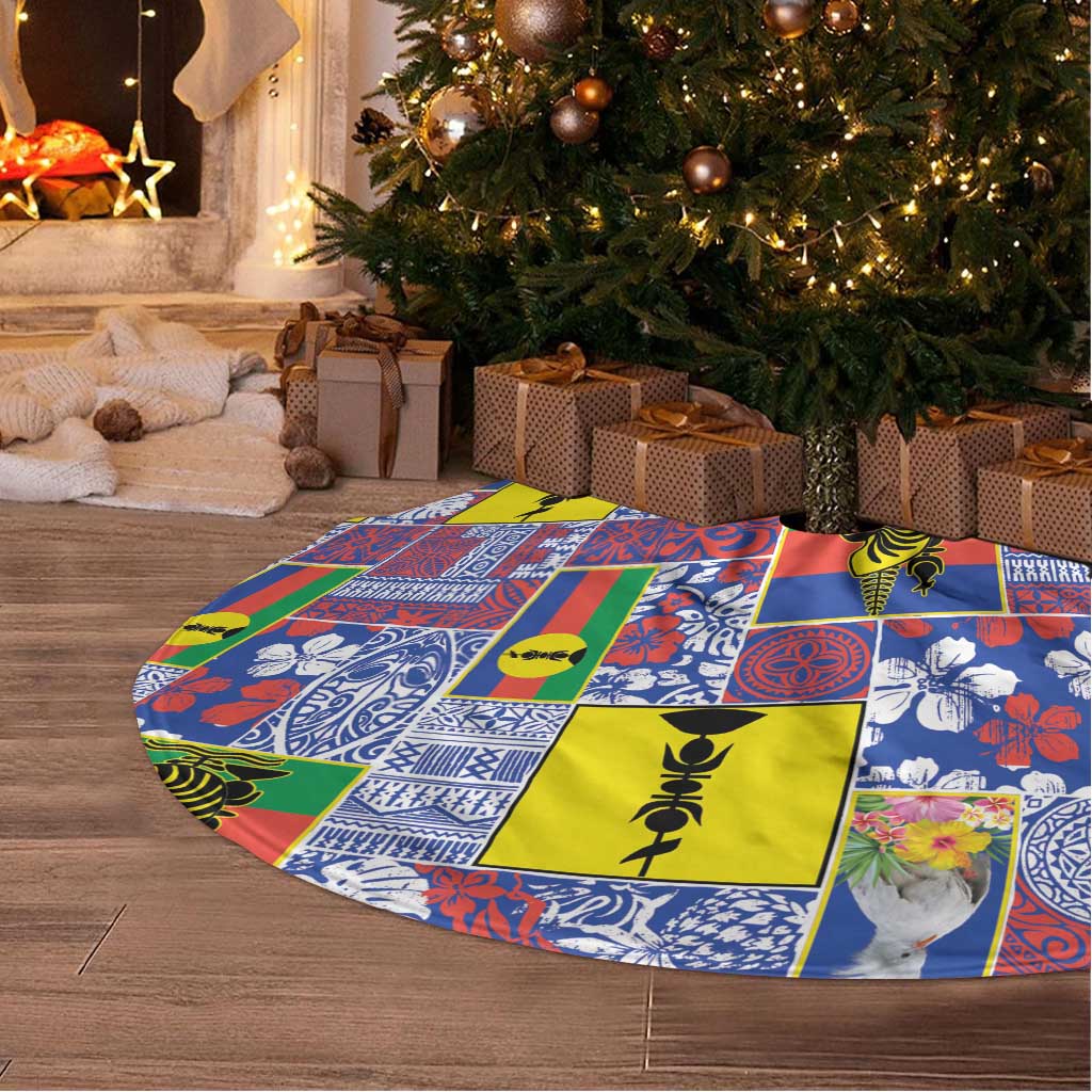 New Caledonia Joyeux Noel Tree Skirt Pacific Patchwork Xmas Vibes - Polynesian Pride