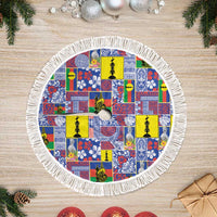 New Caledonia Joyeux Noel Tree Skirt Pacific Patchwork Xmas Vibes - Polynesian Pride