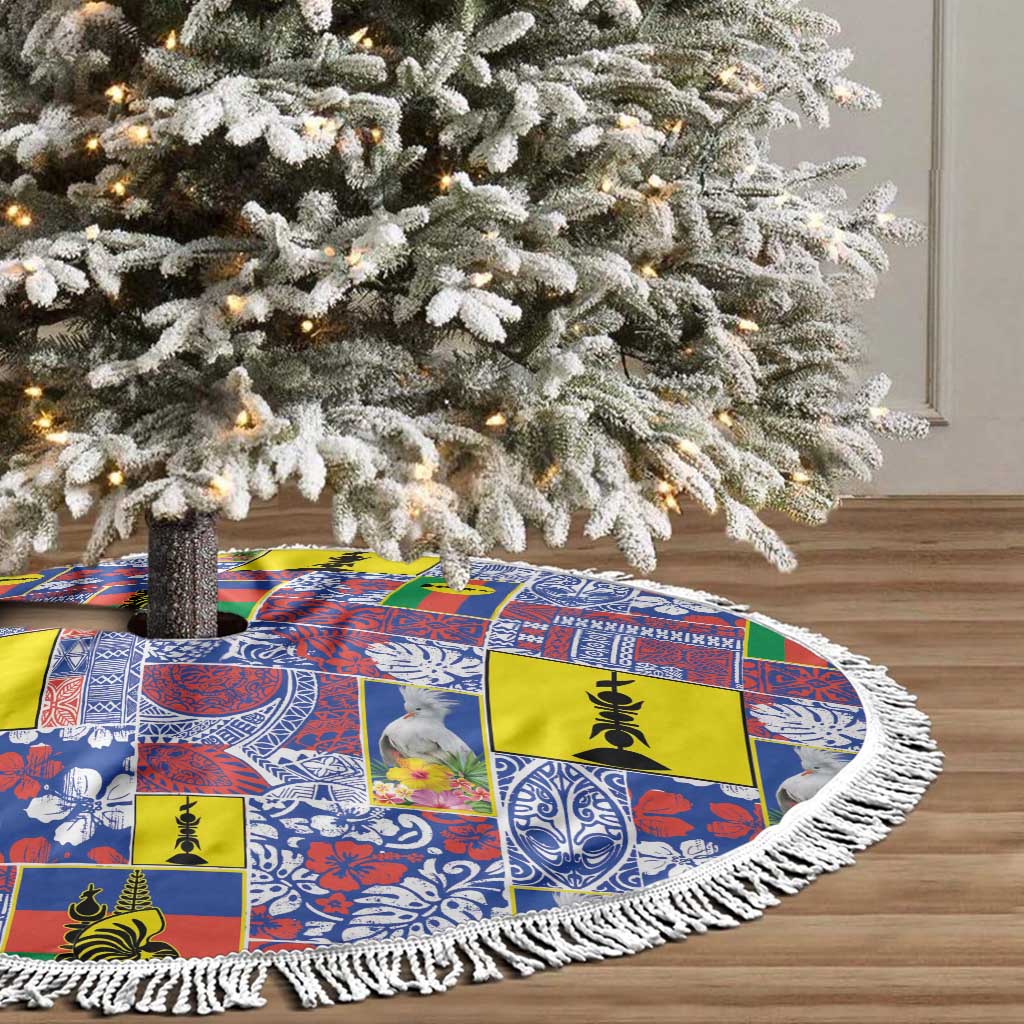 New Caledonia Joyeux Noel Tree Skirt Pacific Patchwork Xmas Vibes - Polynesian Pride