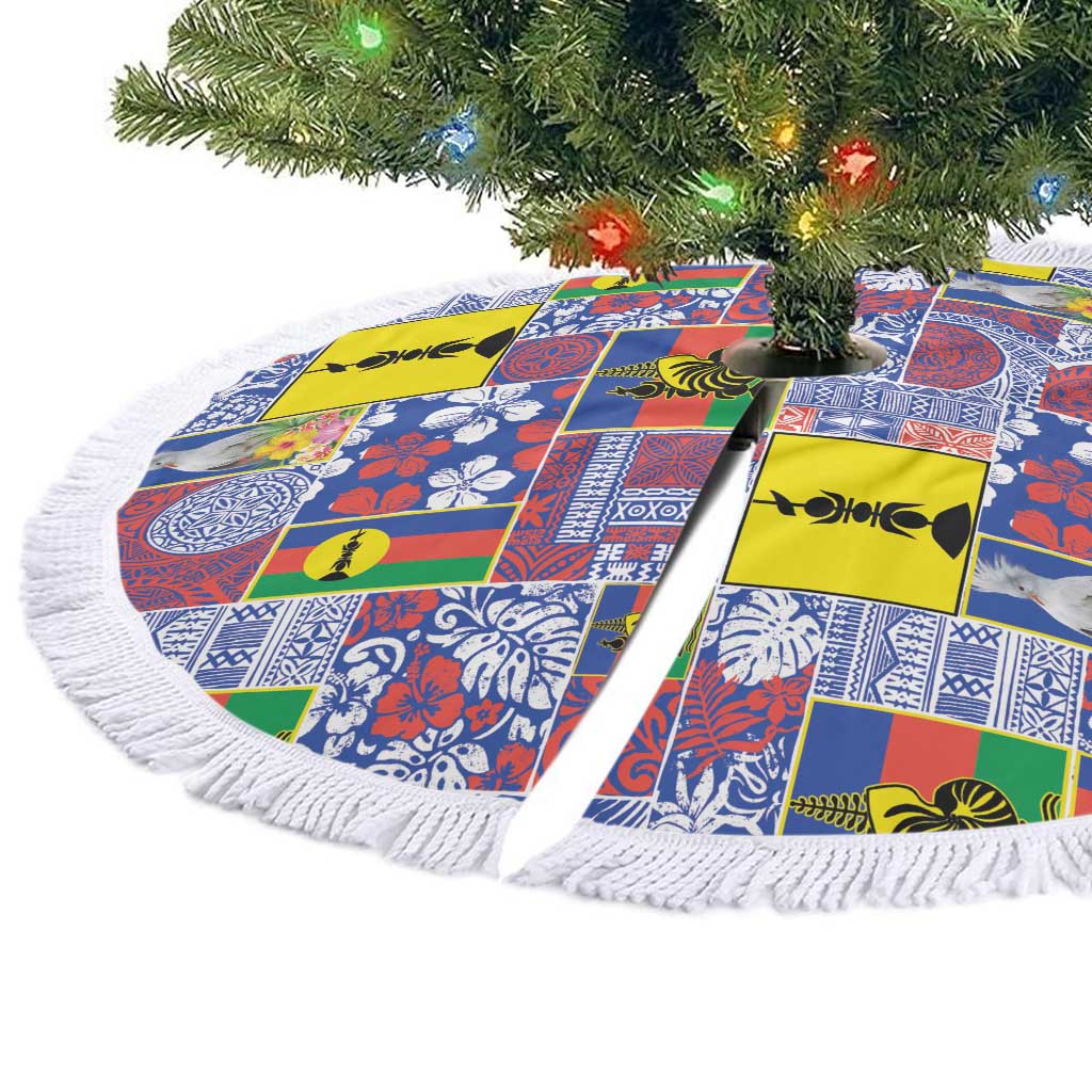 New Caledonia Joyeux Noel Tree Skirt Pacific Patchwork Xmas Vibes - Polynesian Pride