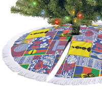 New Caledonia Joyeux Noel Tree Skirt Pacific Patchwork Xmas Vibes - Polynesian Pride