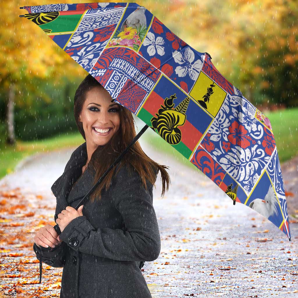 New Caledonia Joyeux Noel Umbrella Pacific Patchwork Xmas Vibes - Polynesian Pride