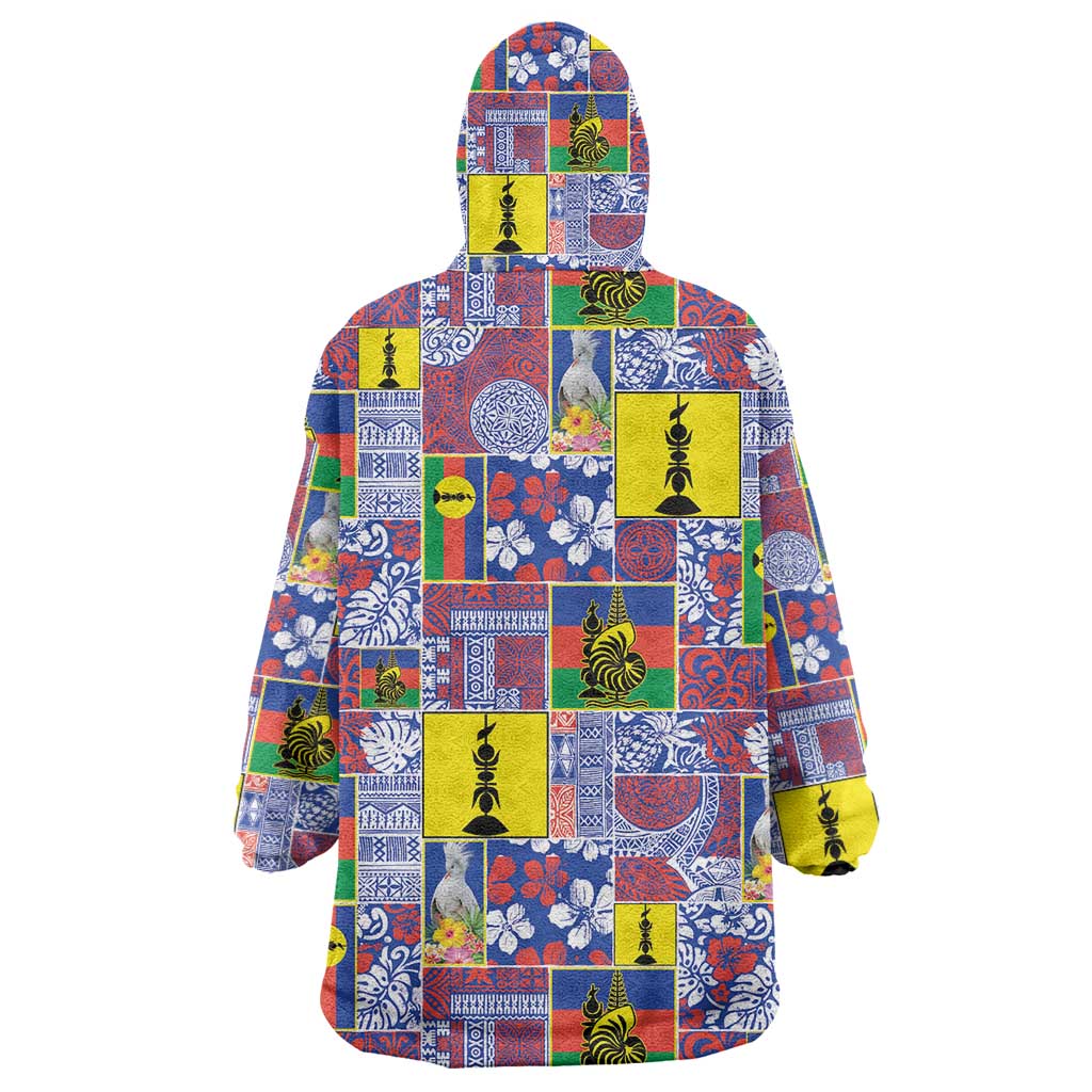 New Caledonia Joyeux Noel Wearable Blanket Hoodie Pacific Patchwork Xmas Vibes - Polynesian Pride